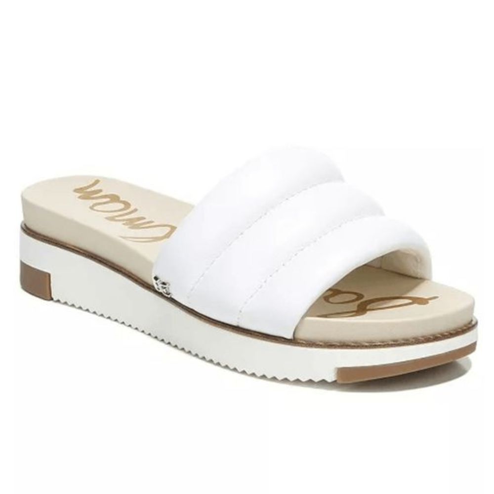 White Slide Sandals